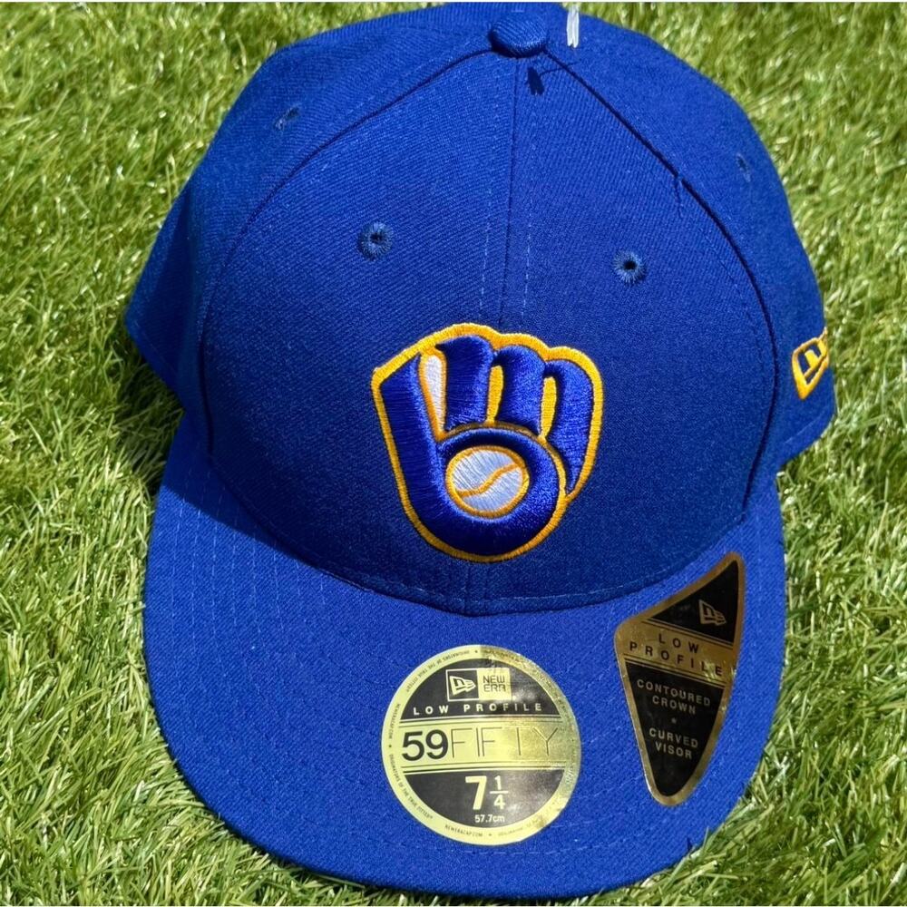 New Era Milwaukee Brewers 59FIFTY Fitted Hat size 7 1/4 NWT